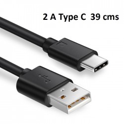 Cable USB- tipo A a USB Type-C 2A 39 cms longitud