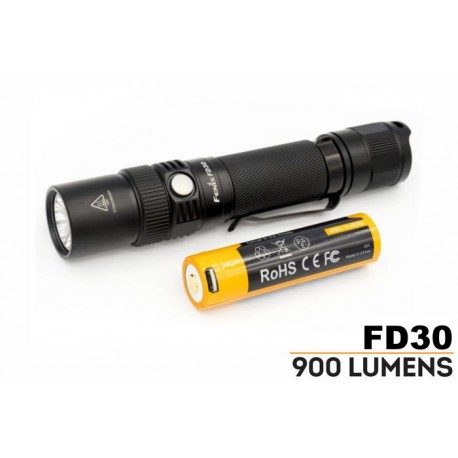 Linterna Led Fénix enfocable FD30 900 Lúmenes y 6 Modos Regalamos batería ARB-L18-2600U (18650 recargable con micro USB)