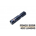 Mini Linterna Fénix EDC E05R 400 Lúmenes, con ráfaga y tamaño de pulgar (Negra)